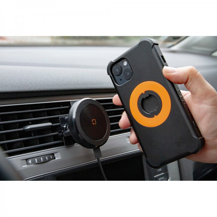 Μαγνητική Βάση Στήριξης Κινητού Mag Wireless Airvent της σειράς Optiline για Ίσιους Αεραγωγούς Αυτοκινήτου με δυνατότητα ασύρματης φόρτισης Max Power 15W, 15 μαγνήτες και 2 αυτοκόλλητα, μεταλλικά δακτυλίδια