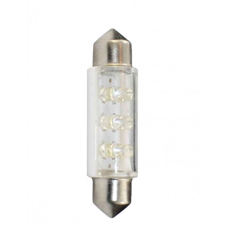 ΛΑΜΠΑΚΙΑ ΠΛΑΦΟΝΙΕΡΑΣ C5W 24V 0,24W SV8,5 41mm LED 6xFlux 3mm ΛΕΥΚΟ 1ΤΕΜ. M-TECH