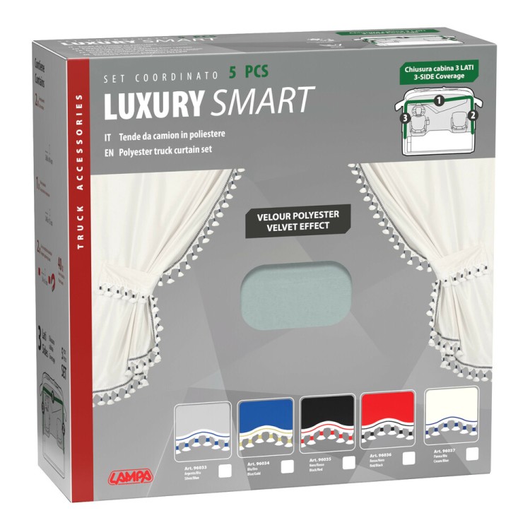 ΚΟΥΡΤΙΝΕΣ ΝΤΑΛΙΚΑΣ LUXURY SMART ΑΣΗΜΙ/ΜΠΛΕ ΣΕΤ LAMPA - 5 ΤΕΜ. ΚΟΥΡΤΙΝΕΣ ΝΤΑΛΙΚΑΣ LUXURY SMART ΑΣΗΜΙ/ΜΠΛΕ ΣΕΤ LAMPA - 5 ΤΕΜ.