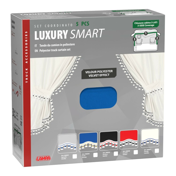 ΚΟΥΡΤΙΝΕΣ ΝΤΑΛΙΚΑΣ LUXURY SMART ΜΠΛΕ/ΧΡΥΣΟ ΣΕΤ LAMPA - 5 ΤΕΜ. ΚΟΥΡΤΙΝΕΣ ΝΤΑΛΙΚΑΣ LUXURY SMART ΜΠΛΕ/ΧΡΥΣΟ ΣΕΤ LAMPA - 5 ΤΕΜ.