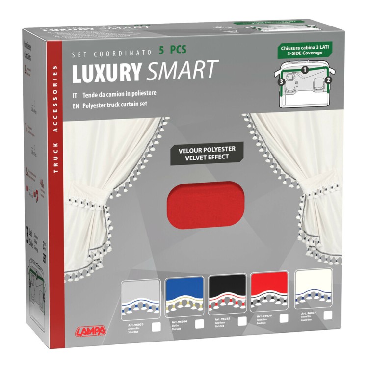 ΚΟΥΡΤΙΝΕΣ ΝΤΑΛΙΚΑΣ LUXURY SMART ΚΟΚΚΙΝΟ/ΜΑΥΡΟ ΣΕΤ LAMPA - 5 ΤΕΜ. ΚΟΥΡΤΙΝΕΣ ΝΤΑΛΙΚΑΣ LUXURY SMART ΚΟΚΚΙΝΟ/ΜΑΥΡΟ ΣΕΤ LAMPA - 5 ΤΕΜ.
