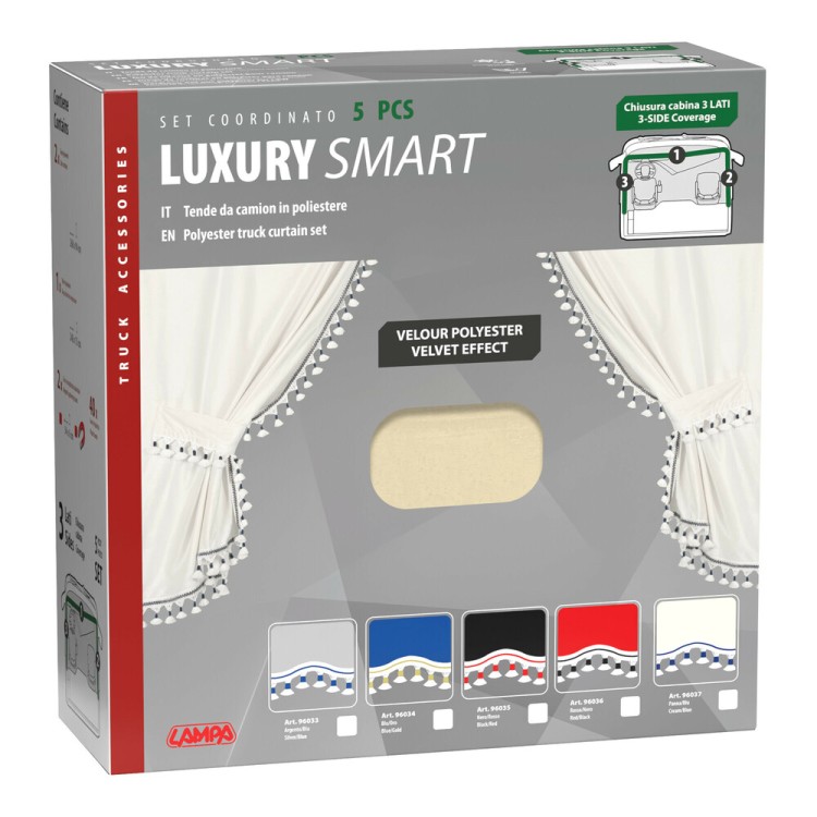 ΚΟΥΡΤΙΝΕΣ ΝΤΑΛΙΚΑΣ LUXURY SMART ΚΡΕΜ/ΜΠΛΕ ΣΕΤ LAMPA - 5 ΤΕΜ. ΚΟΥΡΤΙΝΕΣ ΝΤΑΛΙΚΑΣ LUXURY SMART ΚΡΕΜ/ΜΠΛΕ ΣΕΤ LAMPA - 5 ΤΕΜ.