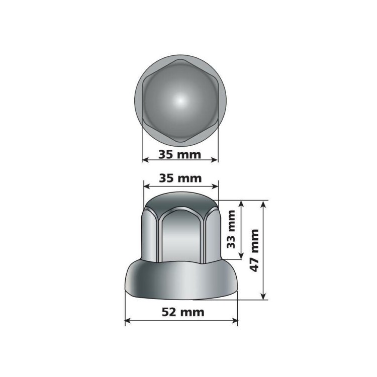 ΚΑΠΑΚΙΑ ΠΑΞΙΜΑΔΙΩΝ/ΜΠΟΥΛΟΝΙΩΝ ΦΟΡΤΗΓΟΥ INOX (STAINLESS STEEL) 32mm LAMPA - 500 ΤΕΜ.