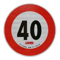 ΣΗΜΑ ΤΑΧΥΤΗΤΑΣ ΧΙΛΙΟΜΕΤΡΩΝ 40km/h ΑΥΤΟΚΟΛΛΗΤΟ 20CM ΔΙΑΜΕΤΡΟ LAMPA - 1 ΤΕΜ.
