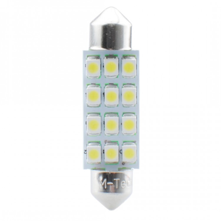 ΛΑΜΠΑΚΙΑ ΠΛΑΦΟΝΙΕΡΑΣ C5W/C10W 12V SV8.5 41mm 1,5W 12xSMD2835 LED OSRAM ΜΠΛΕ  BLISTER 2ΤΕΜ. M-TECH