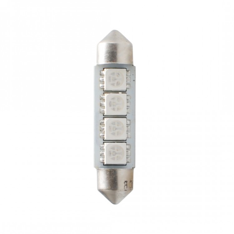 ΛΑΜΠΑΚΙΑ ΠΛΑΦΟΝΙΕΡΑΣ C5W/C10W 12V 0,96W SV8,5 41mm CAN-BUS LED 4xSMD5050 PREMIUM ΜΠΛΕ BLISTER 2ΤΕΜ.