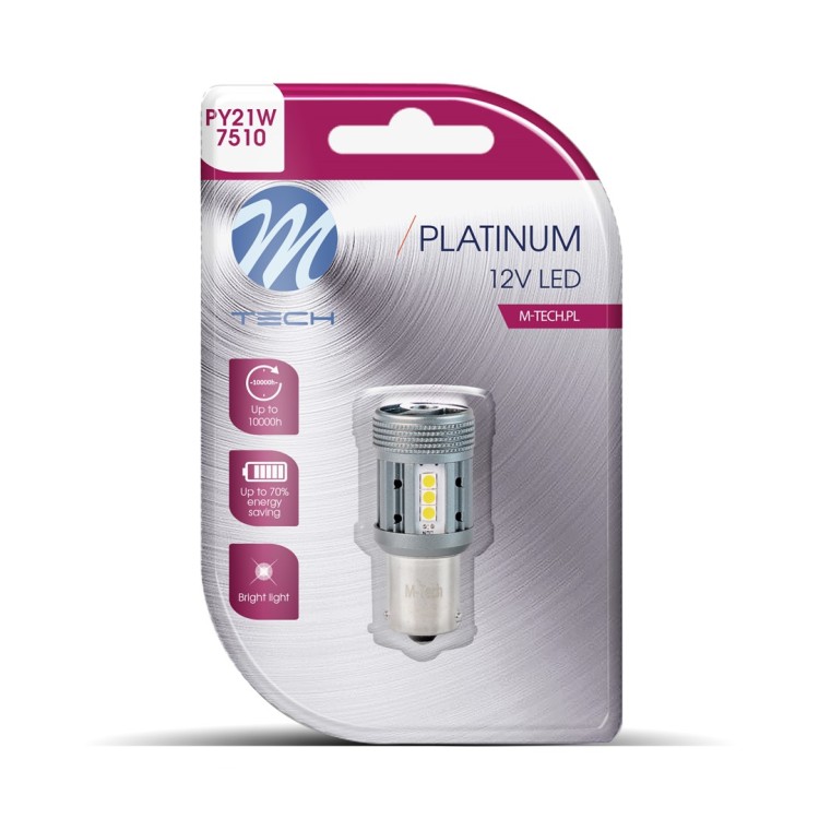 ΛΑΜΠΑΚΙ PY21W 12/24V BA15s 12xSMD3030 LED CAN-BUS ΠΟΡΤΟΚΑΛΙ PLATINIUM BLISTER M-TECH - 1 ΤΕΜ ΛΑΜΠΑΚΙ PY21W 12/24V BA15s 12xSMD3030 LED CAN-BUS ΠΟΡΤΟΚΑΛΙ PLATINIUM BLISTER M-TECH - 1 ΤΕΜ