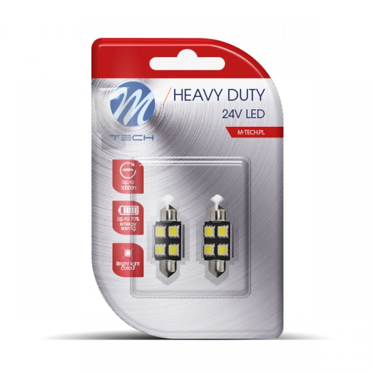 ΛΑΜΠΑΚΙΑ ΠΛΑΦΟΝΙΕΡΑΣ C5W 24V 0,24W SV8,5 36mm CAN-BUS 4xSMD5050 PREMIUM ΛΕΥΚΟ BLISTER 2ΤΕΜ M-TECH ΛΑΜΠΑΚΙΑ ΠΛΑΦΟΝΙΕΡΑΣ C5W 24V 0,24W SV8,5 36mm CAN-BUS 4xSMD5050 PREMIUM ΛΕΥΚΟ BLISTER 2ΤΕΜ M-TECH