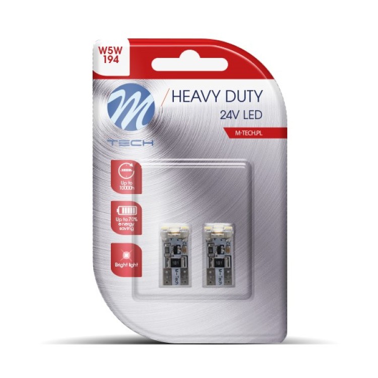 T10 W5W 24V W2.1x9.5d 4xSMD2835 LED CAN-BUS ΛΕΥΚΟ HEAVY DUTY BLISTER M-TECH - 2 Τεμ. T10 W5W 24V W2.1x9.5d 4xSMD2835 LED CAN-BUS ΛΕΥΚΟ HEAVY DUTY BLISTER M-TECH - 2 Τεμ.