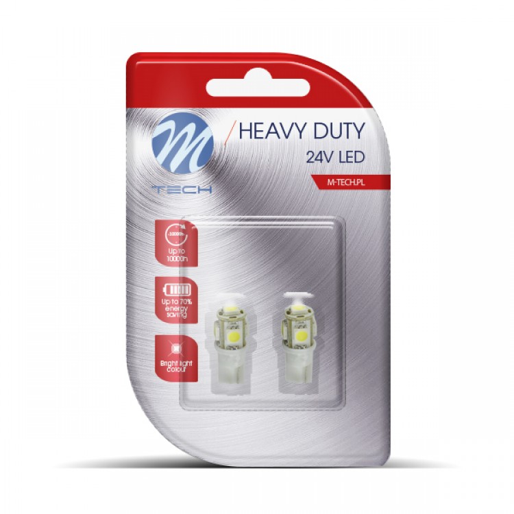 T10 W5W 24V W1,2x9,5d LED 5xSMD5050 ΛΕΥΚΟ (ΚΑΡΦΩΤΟ ΑΚΑΛΥΚΟ) BLISTER 2ΤΕΜ. M-TECH T10 W5W 24V W1,2x9,5d LED 5xSMD5050 ΛΕΥΚΟ (ΚΑΡΦΩΤΟ ΑΚΑΛΥΚΟ) BLISTER 2ΤΕΜ. M-TECH