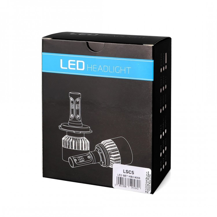 HB3 9005 9-32V 6.500K 10.000lm 4x10W COB ΛΑΜΠΑ LED EPISTAR 1021 C6 KIT ΜΕ ΑΝΕΜΙΣΤΗΡΑΚΙ M-TECH - 2 ΤΕΜ.