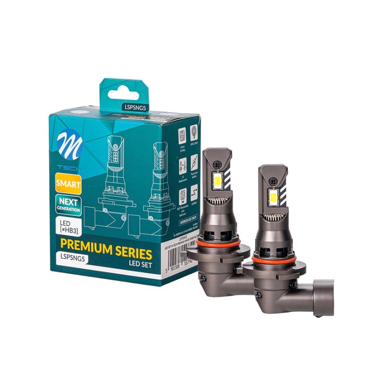 M-Tech - Λάμπες LED HB3 τύπου Premium Smart Next Generation Series με Canbus και CSP3570, τάση λειτουργίας 12V, ισχύ έως 35W, φωτεινότητα έως 5000lm και χρώμα 6000K, για φανάρια με προτζέκτορα - 2 τεμ. (LSPSNG5/MT) M-Tech - Λάμπες LED HB3 τύπου Premium Smart Next Generation Series με Canbus και CSP3570, τάση λειτουργίας 12V, ισχύ έως 35W, φωτεινότητα έως 5000lm και χρώμα 6000K, για φανάρια με προτζέκτορα - 2 τεμ. (LSPSNG5/MT)