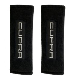 CUPRA ΜΑΞΙΛΑΡΑΚΙΑ ΓΙΑ ΖΩΝΗ ΑΣΦΑΛΕΙΑΣ 21 X 7,5 cm ΣΕ ΜΑΥΡΟ ΧΡΩΜΑ ΜΕ ΑΣΠΡΟ LOGO - 2 ΤΕΜ.