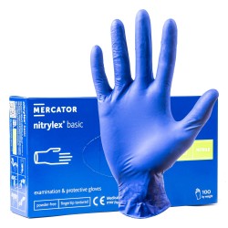 Amio - ΓΑΝΤΙΑ ΝΙΤΡΙΛΙΟΥ MERCATOR NITRYLEX BASIC ΣΕ ΜΠΛΕ ΧΡΩΜΑ SMALL (S) - 100 ΤΕΜ. (MER02956/AM)