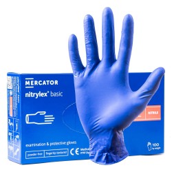 Amio - ΓΑΝΤΙΑ ΝΙΤΡΙΛΙΟΥ MERCATOR NITRYLEX BASIC ΜΙΑΣ ΧΡΗΣΗΣ ΣΕ ΜΠΛΕ ΧΡΩΜΑ LARGE (L) - 100 ΤΕΜ. (MER02958/AM)