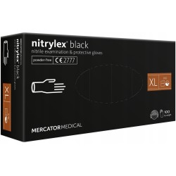 Amio - ΓΑΝΤΙΑ ΝΙΤΡΙΛΙΟΥ MERCATOR NITRYLEX BASIC ΣΕ ΜΑΥΡΟ ΧΡΩΜΑ ΧLARGE (ΧL) - 100 Τεμ. (MER13529/AM)