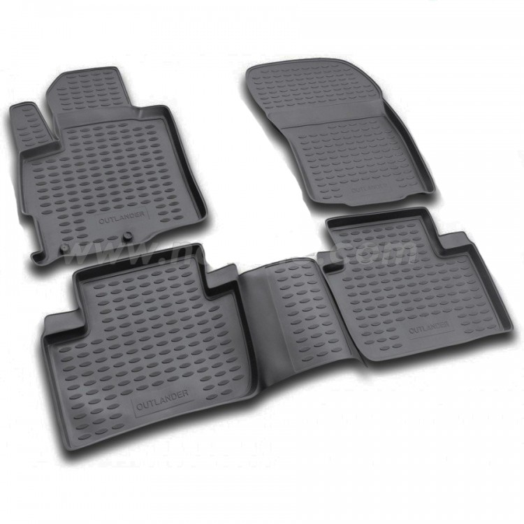 ΠΑΤΑΚΙΑ ΣΕ ΣΚΑΦΗ TPE ΛΑΣΤΙΧΟ ΓΙΑ MITSUBISHI OUTLANDER XL 02/2007-2012  ΣΕ ΜΑΥΡΟ ΧΡΩΜΑ NOVLINE - 4 ΤΕΜ.