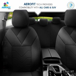 Amio - ΚΑΛΥΜΜΑΤΑ ΚΑΘΙΣΜΑΤΩΝ OTOM RUBY 1202 GREY/BLACK ΜΑΥΡΟ/ΓΚΡΙ ΣΚΟΥΡΟ ΛΙΝΟ & ΔΕΡΜΑΤΙΝΗ SET - 1 σετ. (OT77345/AM)