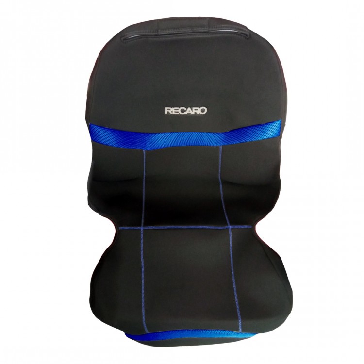 ΗΜΙΚΑΛΥΜΜΑΤΑ ΚΑΘΙΣΜΑΤΩΝ BUCKET RECARO ΜΑΥΡΟ/ΜΠΛΕ ΜΕ ΥΠΟΔΟΧΗ ΠΡΟΣΚΕΦΑΛΟΥ VELCRO & ΠΡΟΣΚΕΦΑΛΑ - 2 ΤΕΜ.