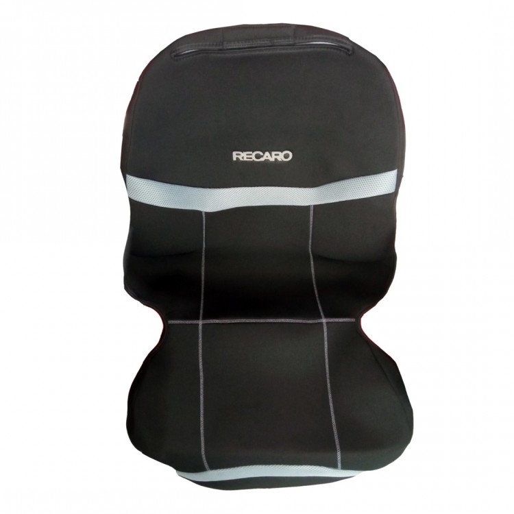 ΗΜΙΚΑΛΥΜΜΑΤΑ ΚΑΘΙΣΜΑΤΩΝ BUCKET RECARO ΜΑΥΡΟ/ΓΚΡΙ ΜΕ ΥΠΟΔΟΧΗ ΠΡΟΣΚΕΦΑΛΟΥ VELCRO & ΠΡΟΣΚΕΦΑΛΟ - 2 ΤΕΜ.