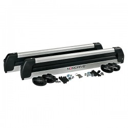 Nordrive - Βάση Σκι Οροφής Pro‑Slider EVO PS‑60 Silver σε Ασημί Χρώμα με Αντικλεπτικό Σύστημα και Συρόμενη Λειτουργία σε Διαστάσεις 800x50x135 mm για 6 ζευγάρια σκι ή 4 snowboard - 1 τεμ. (N40000)