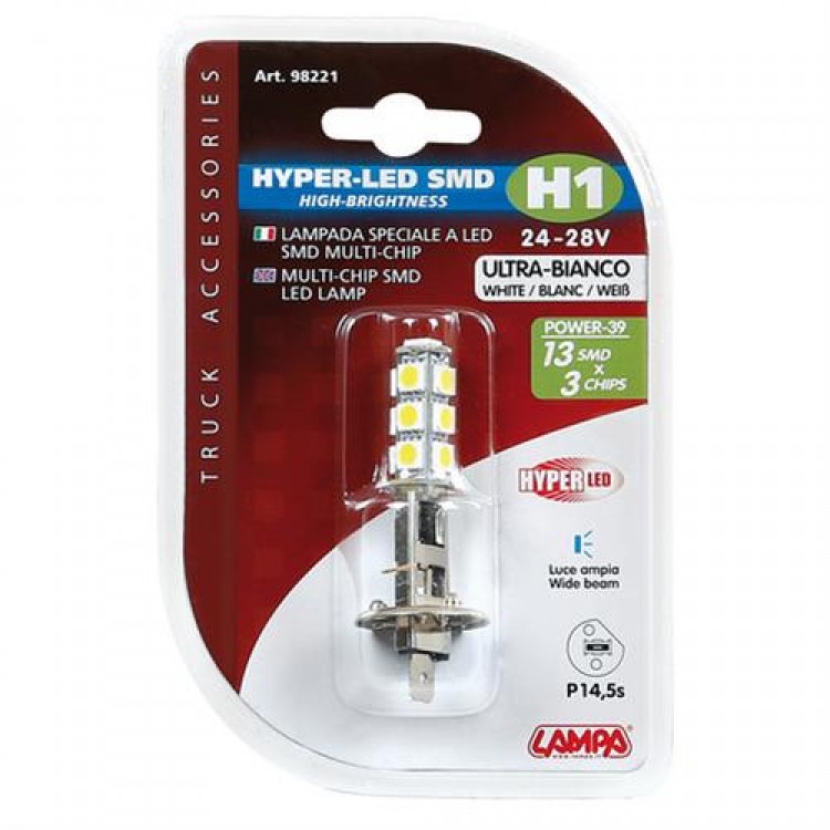 H1 24/28V P14,5s HYPER-LED39 ΛΕΥΚΟ 1ΤΕΜ. H1 24/28V P14,5s HYPER-LED39 ΛΕΥΚΟ 1ΤΕΜ.