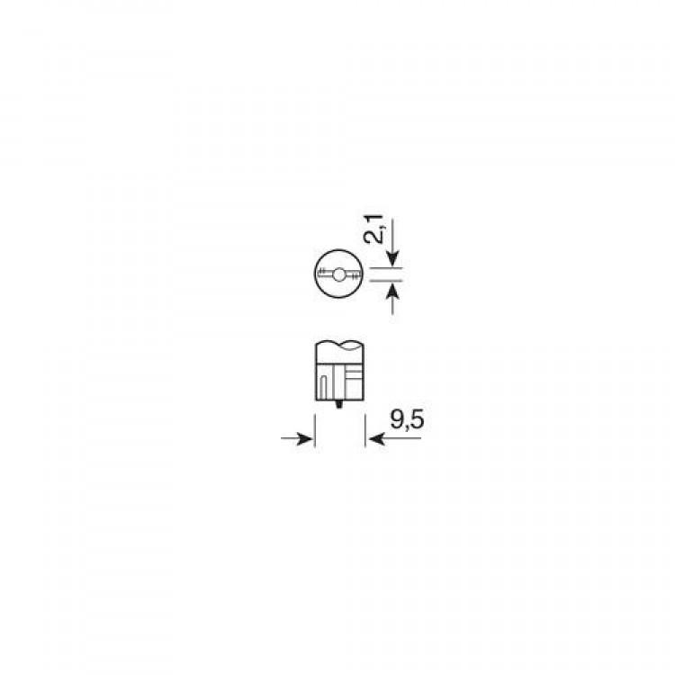 T10 W5W 12V - 1W - W 2,1 X 9,5 d - 6.000K (ΛΕΥΚΟ/ΨΥΧΡΟ) OSRAM LEDriving- 2 ΤΕΜ. BLISTER