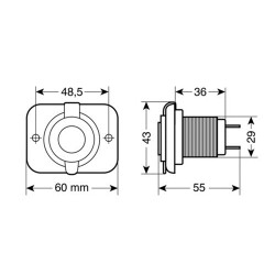 ΠΡΙΖΑ ΦΟΡΤΙΣΗΣ USB ΜΕ ΚΑΠΑΚΙ EXT-7 12/24V