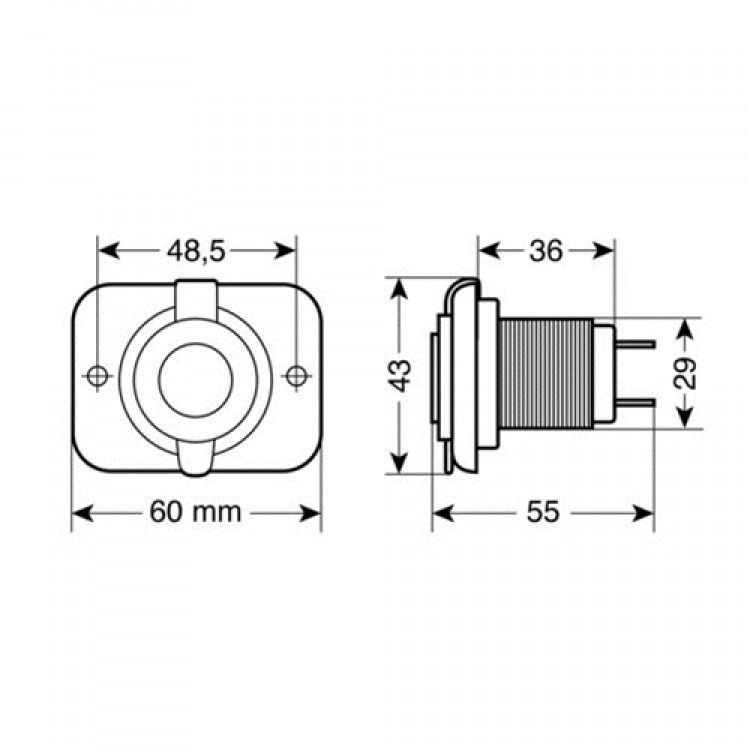 ΠΡΙΖΑ ΦΟΡΤΙΣΗΣ ΜΕ ΚΑΠΑΚΙ ΜΕ 2 USB 12/24V EXT-8