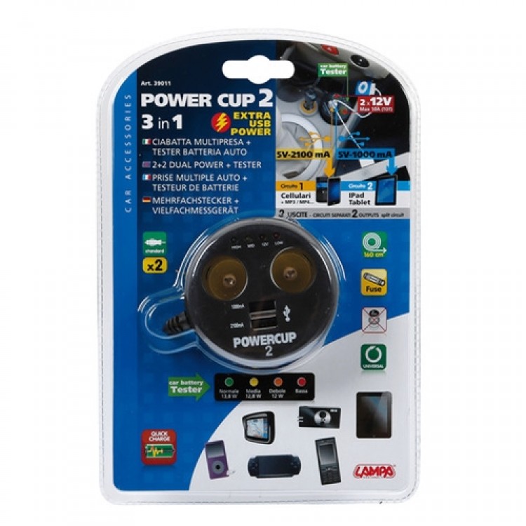ΑΝΤΑΠΤΟΡΑΣ ΑΝΑΠΤΗΡΑ POWERCUP 2 12V + 2USB + TESTER ΜΠΑΤΑΡΙΑΣ ΑΝΤΑΠΤΟΡΑΣ ΑΝΑΠΤΗΡΑ POWERCUP 2 12V + 2USB + TESTER ΜΠΑΤΑΡΙΑΣ