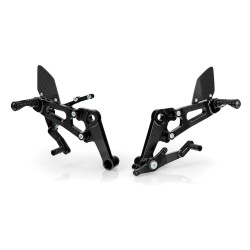 Lampa Ρυθμιζόμενα Μαρσπιέ (Rearsets) Μοτοσικλέτας - Μαύρο Χρώμα 16 Θέσεων  Paraxite 2τεμ (L.PRS001N)