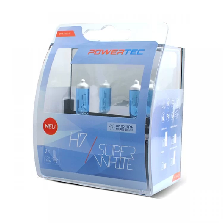 H7 12V 55W 3.450K PX26d POWERTECK SUPERWHITE 2ΤΕΜ. H7 12V 55W 3.450K PX26d POWERTECK SUPERWHITE 2ΤΕΜ.