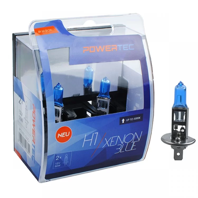 H1 12V 55W P14,5s 5.000K POWERTEC XENON BLUE 2ΤΕΜ. M-TECH H1 12V 55W P14,5s 5.000K POWERTEC XENON BLUE 2ΤΕΜ. M-TECH