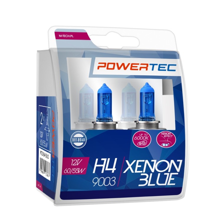 H4 12V 60/55W P43t 5.000K POWERTEC XENON BLUE M-TECH -  2ΤΕΜ.