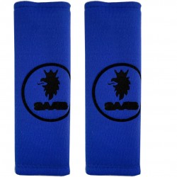SAAB  ​ΜΑΞΙΛΑΡΑΚΙΑ ΓΙΑ ΖΩΝΗ ΑΣΦΑΛΕΙΑΣ 21 X 7,5 cm ΣΕ ΜΠΛΕ ΧΡΩΜΑ ΜΕ ΜΑΥΡΟ LOGO - 2 ΤΕΜ.