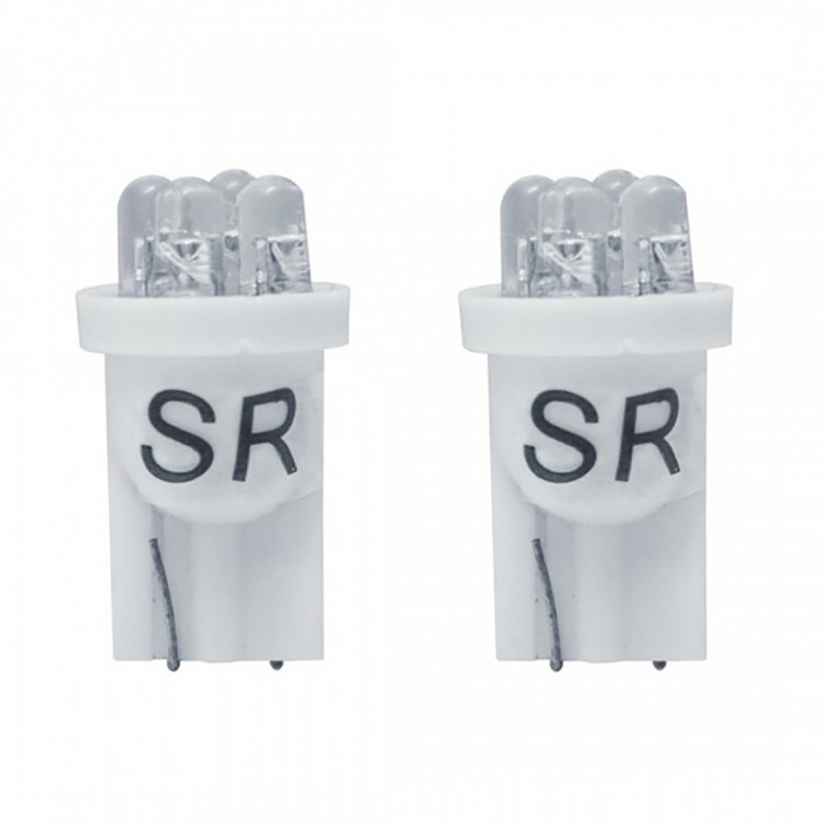T10 W5W 12V ΛΕΥΚΑ ΜΕ 4LED 2ΤΕΜ