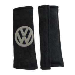 VW  ΜΑΞΙΛΑΡΑΚΙΑ ΓΙΑ ΖΩΝΗ ΑΣΦΑΛΕΙΑΣ 21 X 7,5 cm ΣΕ ΜΑΥΡΟ ΧΡΩΜΑ ΜΕ ΓΚΡΙ LOGO - 2 ΤΕΜ.