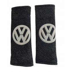 VW  ΜΑΞΙΛΑΡΑΚΙΑ ΓΙΑ ΖΩΝΗ ΑΣΦΑΛΕΙΑΣ 21 X 7,5 cm ΣΕ ΜΑΥΡΟ ΧΡΩΜΑ ΜΕ ΓΚΡΙ LOGO - 2 ΤΕΜ.